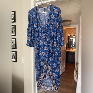 Zara floral wrap dress